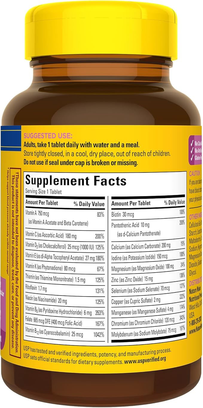 Nature Made Multivitamin For Her 50+ with No Iron, Womens Multivitamin for Daily Nutritional Support, Multivitamin for Women, 90 Tablets, 90 Day Supply