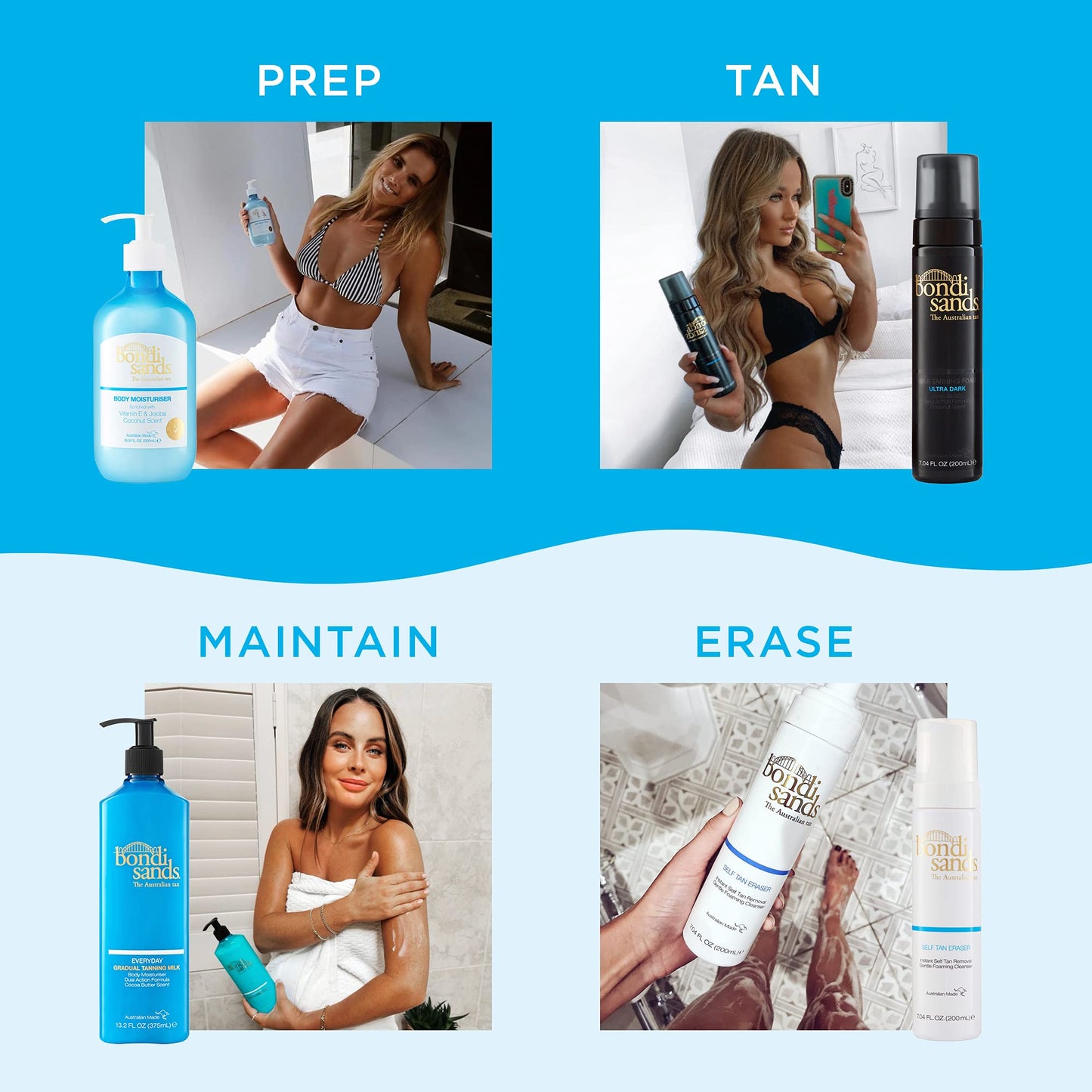 Bondi Sands Self Tan Eraser, Moisturizing, Cleansing, Gentle Formula Removes Self-Tanner and Preps Skin for Reapplication, Vegan