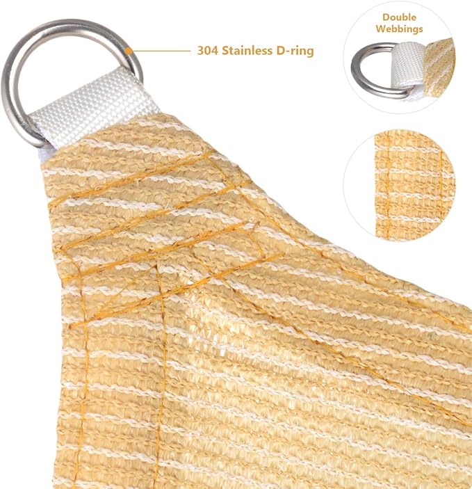 Eden's Decor Straight Flat-Edged Sun Shade Sail Rectangular 4' x 12' Beige UV-Blocking Outdoor Canopy Fabric Cloth Awning for Pergola Patio Garden Backyard Custom Size