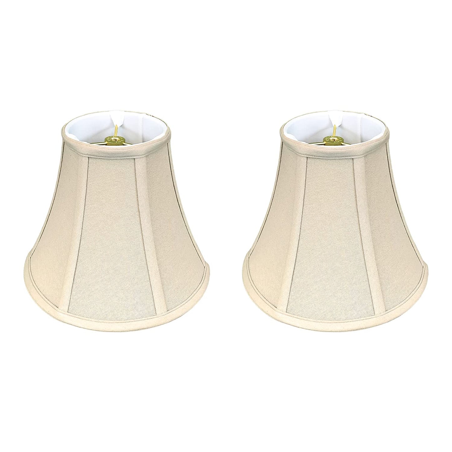 Royal Designs, Inc. True Bell Lamp Shade, 8inx16inx12.625in, Linen Beige, 2-Pack, Model BSO-704-16LNBG-2