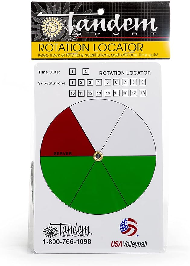 Tandem Sport Volleyball Rotation Tracker - Volleyball Rotation Tracker For Referees & Coaches - Tracks Substitutions, Posi...