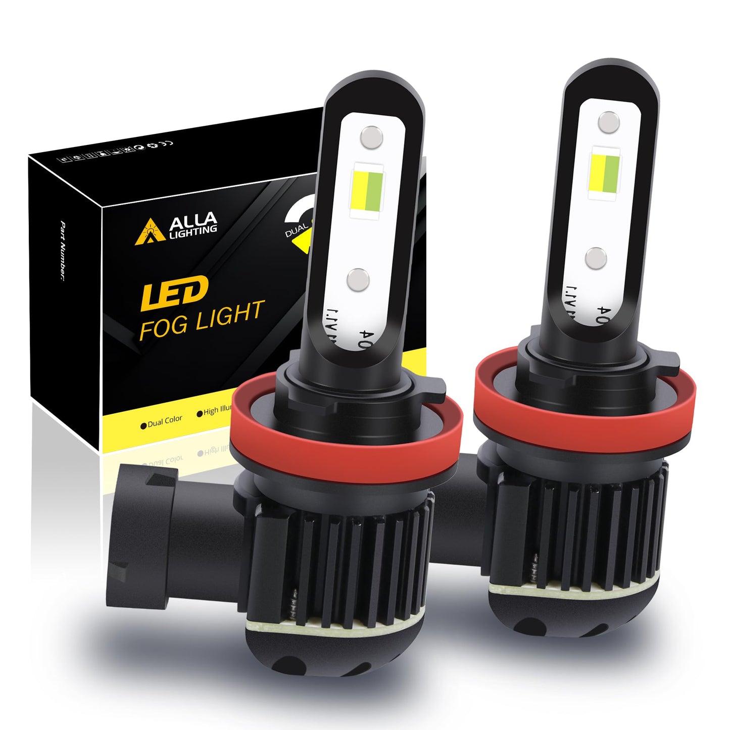 Alla Lighting 5200Lm H8 H11 Led Switchback Fog Lights Or Drl Bulbs  Dual Color 6000K Xenon White/3000K Amber Yellow H16 H8Ll H11Ll 12V Lamps Replacement