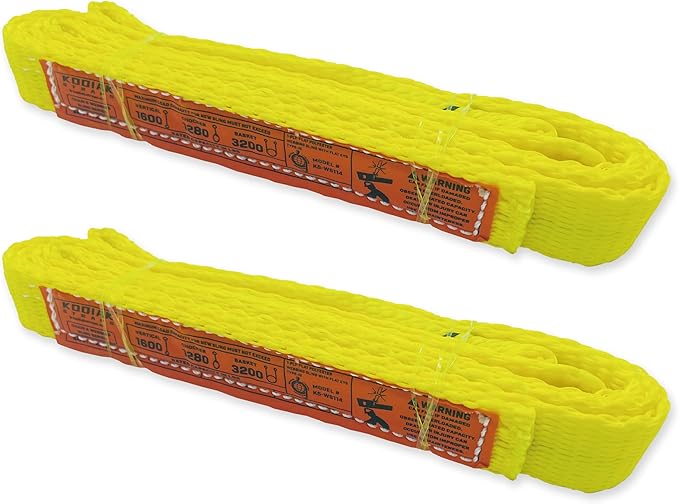 1-Ply Webbing Sling 1”x 4ft Lifting Straps 2Pack Heavy Duty Web Strap Rigging Moving Towing Hoisting Gear KODIAK STRAPS
