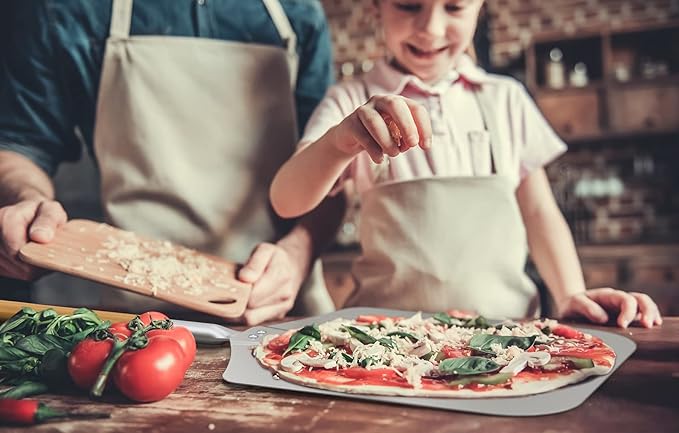 onlyfire 28" Long Metal Pizza Peel with Wooden Handle for Indoor & Outdoor Grill Oven, 13.5 x 16 inch Pizza Baking Spatula Paddle for Baking Bread Pie