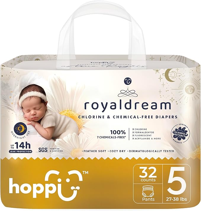 Hoppi 360° Waistband Potty Training Pants | Size 5 Pull Up Diapers (27-38 lbs) | Ultra Soft Hypoallergenic for Sensitive S...