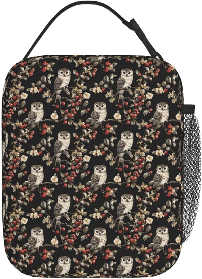 Owl Lunch Box for Women Kids Girls Insulated Lunch Bag Lunchbox Adults Lunch Tote Bags Reusable Cooler for Work Office School Picnic Travel
