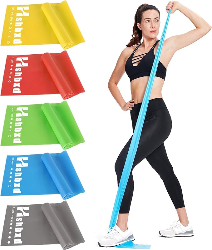 Resistance Bands for Working Out, Physical Therapy Bands, Latex Free Elastic and Exercise Bands Set for Stretching, Suitab...