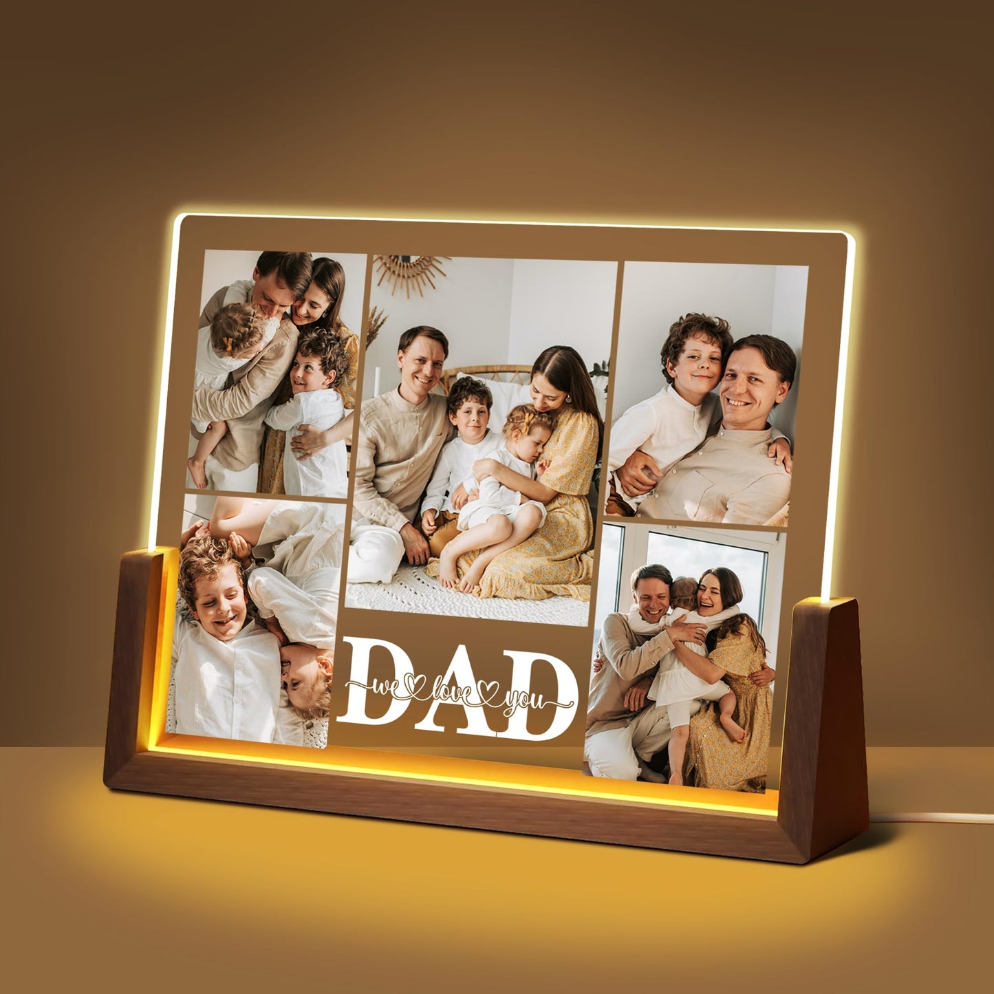 Maiwell Personalized Fathers Day Birthday Gifts From Daughter Son Kids Wife  Custom Light Up Picture Frame With Photo  Customized Best Dad Ever Gifts For Dad Husband Men Christmas Anniversary