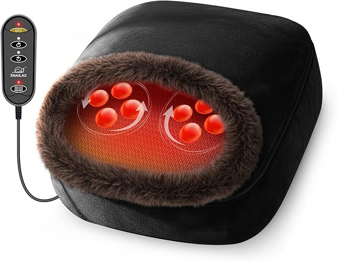 Snailax 2-in-1 Shiatsu Foot and Back Massager with Heat - Kneading Foot Warmer, Electric Feet Massage, Massagers for Back,...