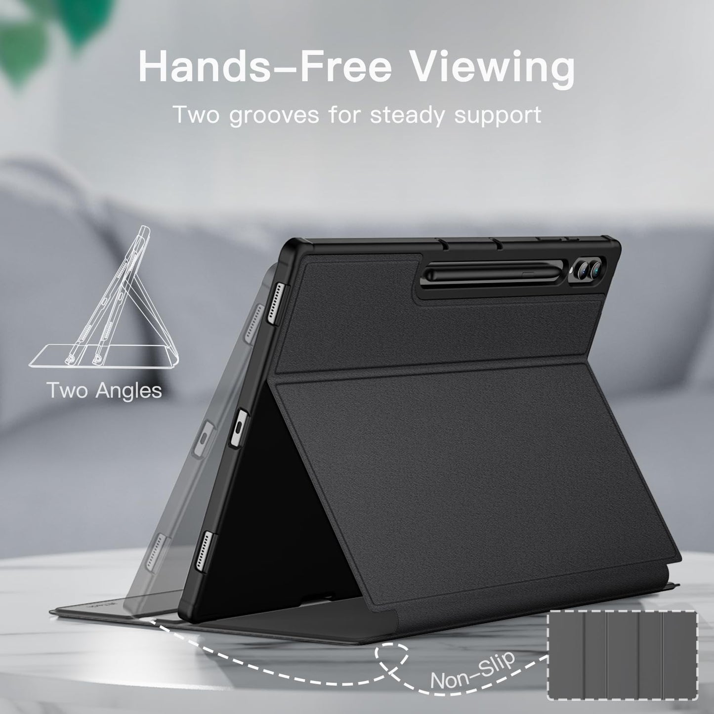 Jetech Case For Samsung Galaxy Tab S10 Ultra/Tab S9 Ultra 14.6-Inch With S Pen Holder, Slim Folio Stand Protective Tablet Cover,