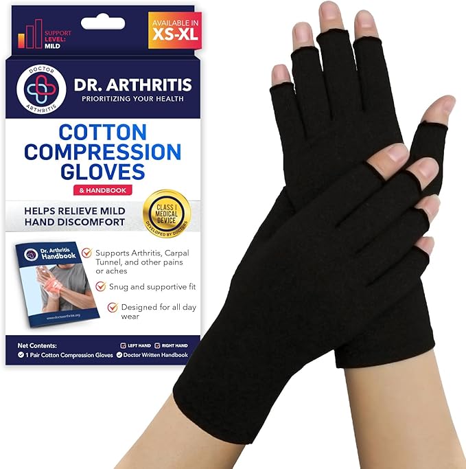 Doctor Developed Full Fingered Arthritis Compression Gloves Men and Women for Arthritis, Raynauds Disease & Carpal Tunnel