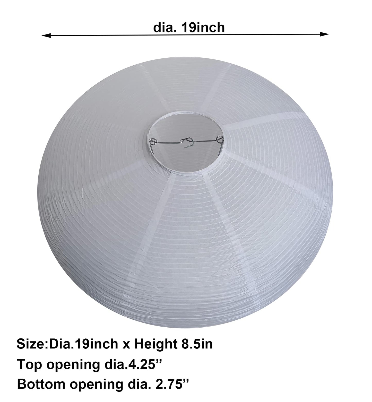 Topaaa White Oval Paper Lanterns - 19 Inch Hanging Lamp Shade, 2Pcs, Paper Material