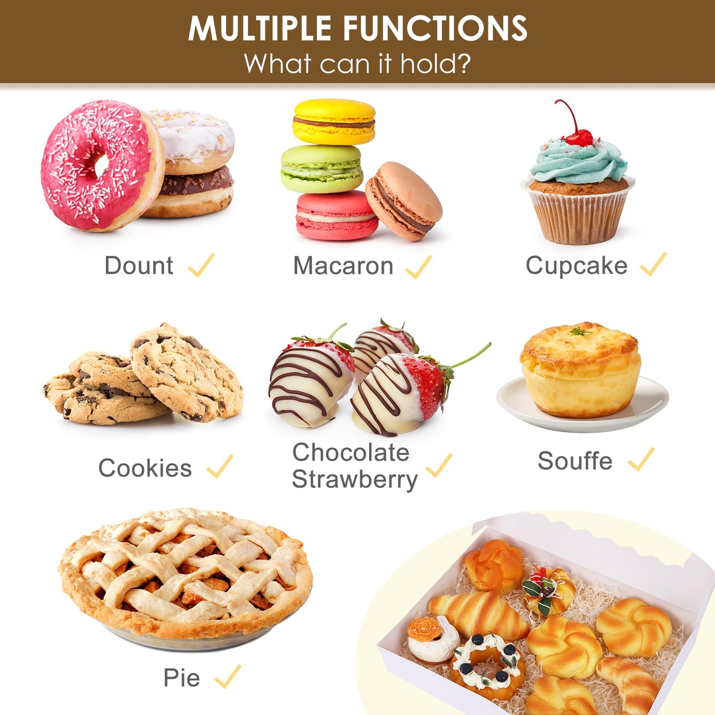 Moretoes 40pcs Valentine's Day Cookie Boxes, 14x10x2.5 Inch Auto-Popup Bakery Boxes with Window, for Donuts, Pies, Cakes, Muffins, and Pastries