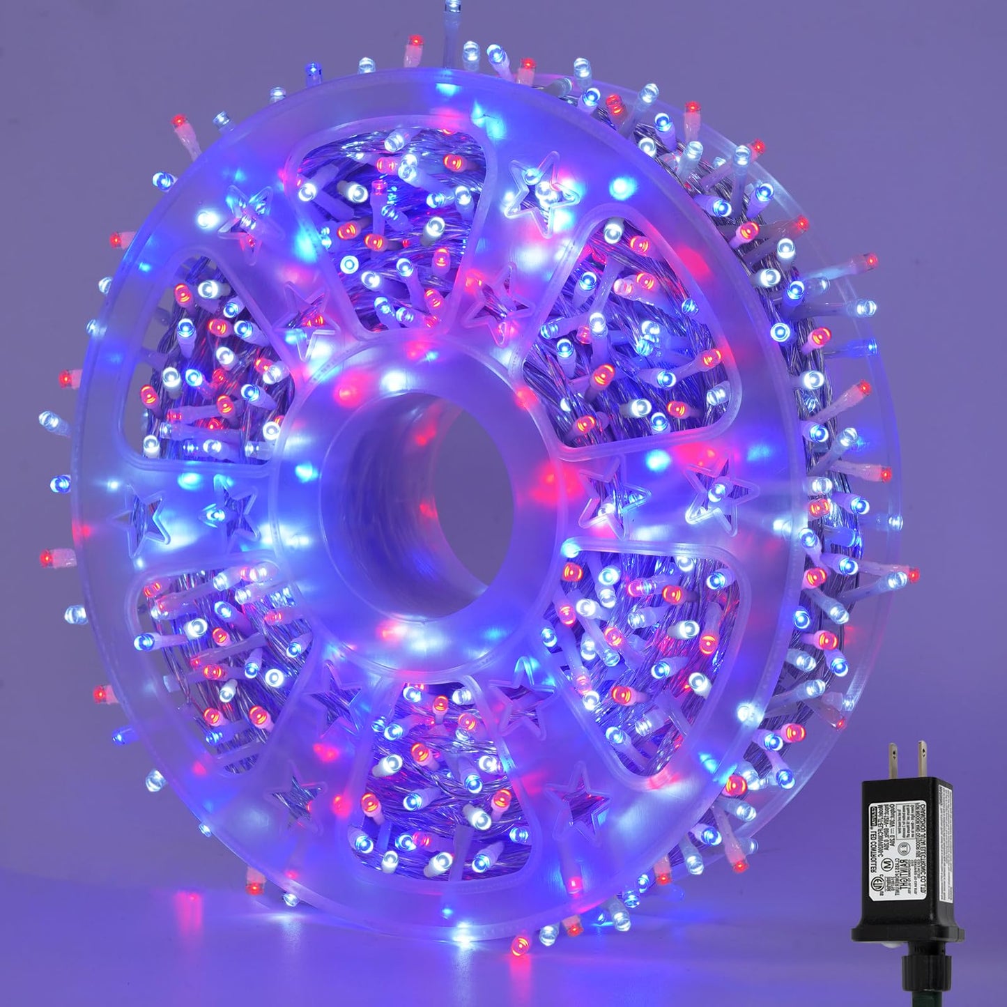 Yeguo 165Ft 500 Led Red White And Blue Lights  4Th Of July Decorations String Lights Plug In Indoor Outdoor  8 Modes Clear Wire Patriotic Light For Independence Day Holiday Memorial Day Party Decor