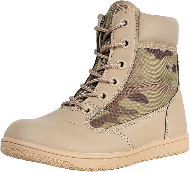 zpllsbratos Boys Girls Outdoor Ankle Hiking Boots Trekking Walking Shoes Military Work Combat Jungle Boots