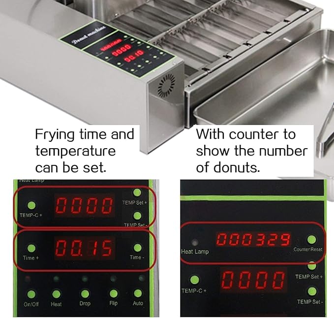 Commerical 4 Rows Mini Donut machine, Donut maker machine,Stainless Steel Donut Making Machine, Auto Donut Maker, Mini Donut Machine,Large Capacity 1750pcs /h