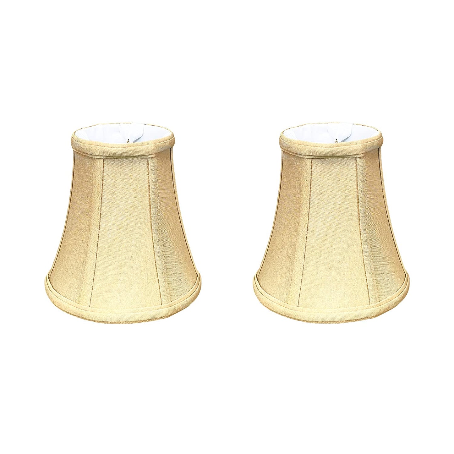 Royal Designs, Inc. True Bell Lamp Shade, 3.5 x 6 x 6.25, Faux Silk, Antique Gold, 2-Pack, Model BSO-704FC-6