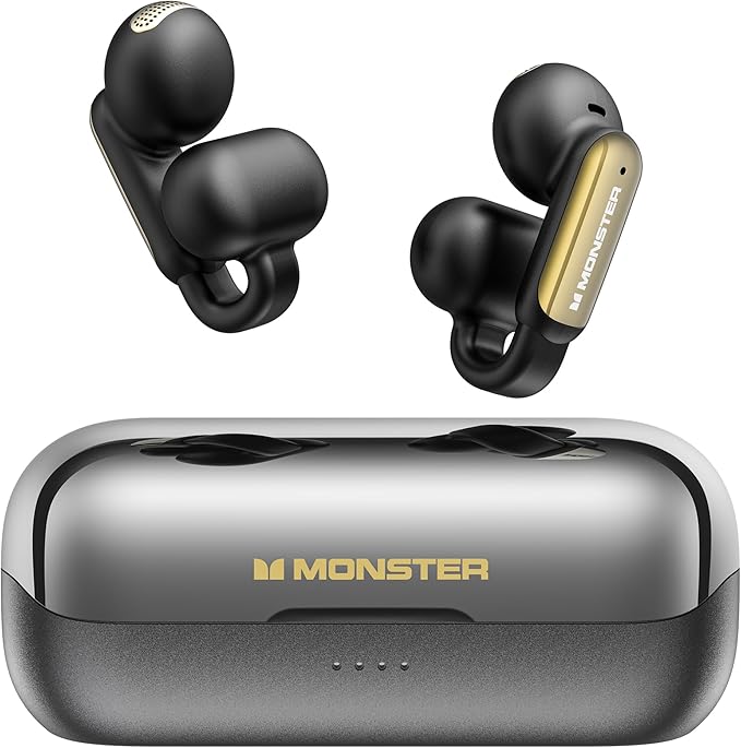 Monster Open AC601 Bluetooth Earbuds, Crystal Clear Call, USB-C Charging, Bluetooth 5.4 Open Earphones with ENC, IPX5 Wate...