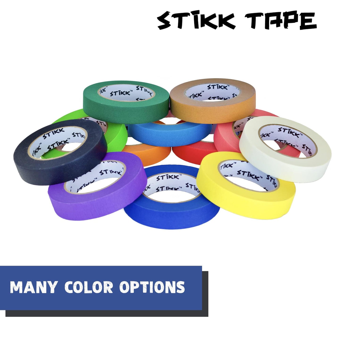 STIKK Painters Tape - 3pk Blue Painter Tape - 1 inch x 60 Yards - Paint Tape for Painting, Edges, Trim, Ceilings - Masking Tape for DIY Paint Projects - Residue-Free Painting Tape