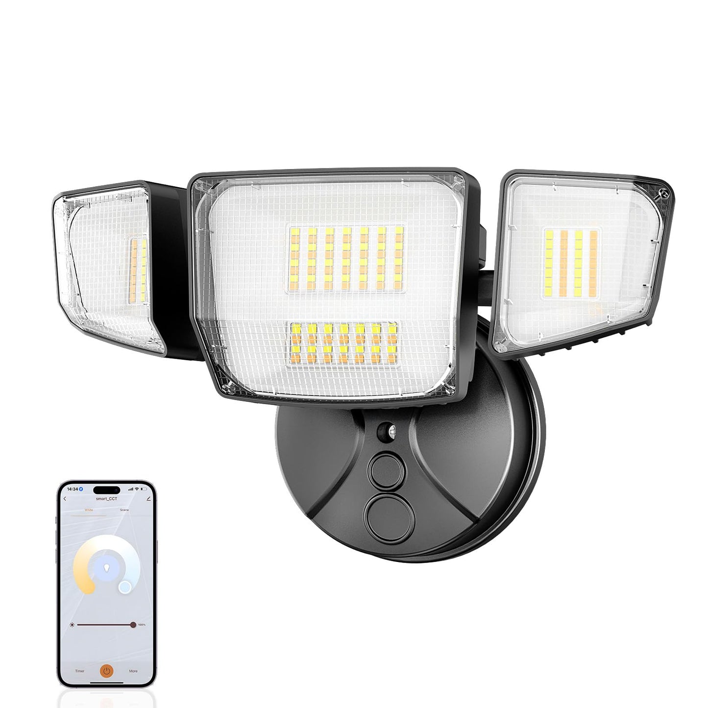Onforu 65W Smart LED Flood Light, 6500LM Brightness, APP Control, 2700K-6500K, Black, Model BDS65WF-4