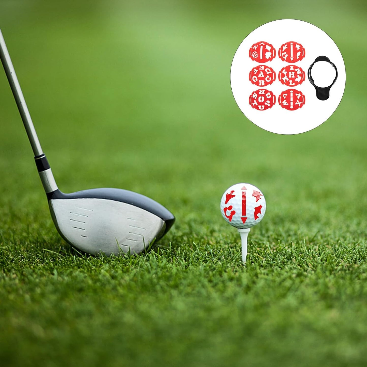 Luxshiny Golf Ball Line Marker with Letter Pattern Stencils Alignment Tools for Accurate Golf Ball Marking Use Positioning Clip Included for Men and Women