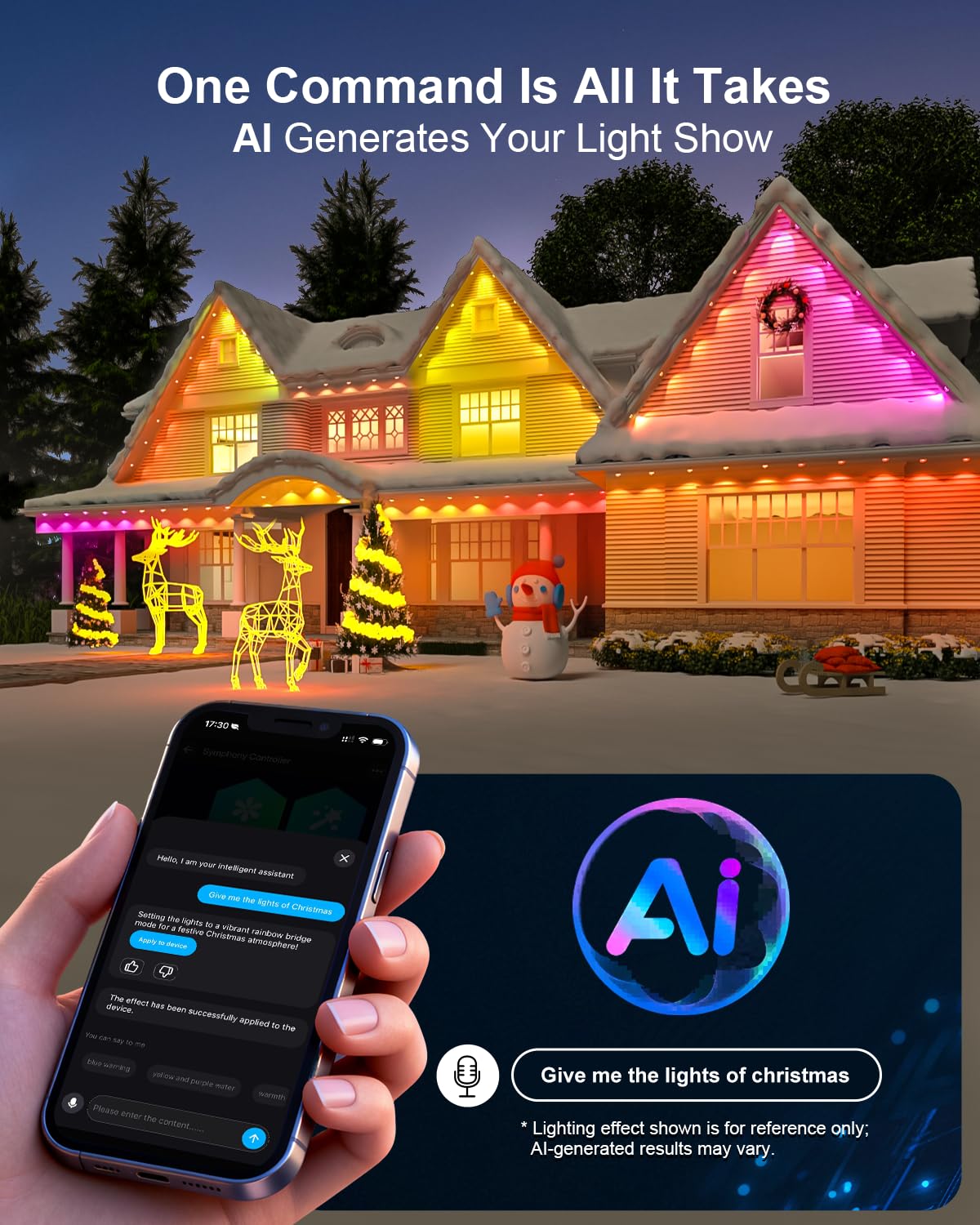 Tropwellhouse Permanent Outdoor Light Pro  50Ft With 36 Rgb+Ic Led Lights  90 Scene Modes  Ai Light Design  Ip67 Waterproof For Halloween Christmas Decor And Daily Lighting  Work With Alexa  Google