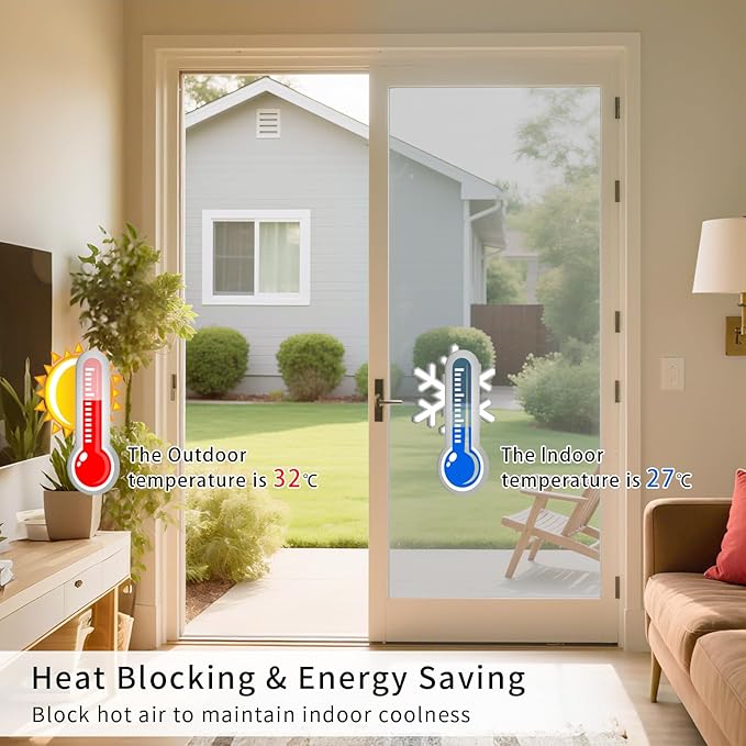 Filmgoo Window Privacy Film One Way Daytime Mirror Tint Treatments UV Heat Control Vinyl Stickers Sun Block Glass Paper Door Covering Reflective (Silver, 29.5 Inch x 13.1 Feet)