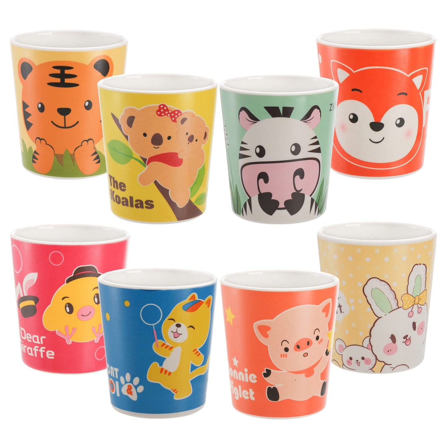 Lyellfe 8 Pack Bamboo Cup, Heavy Duty Drinking Cups, 6 Oz BPA Free Stackable Water Cups for Home, Party, Dishwasher Safe