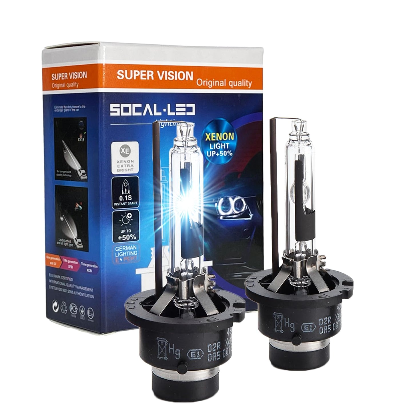 SOCAL-LED D2R HID Bulbs 35W AC Xenon Headlight Replacement 6000K Crystal White