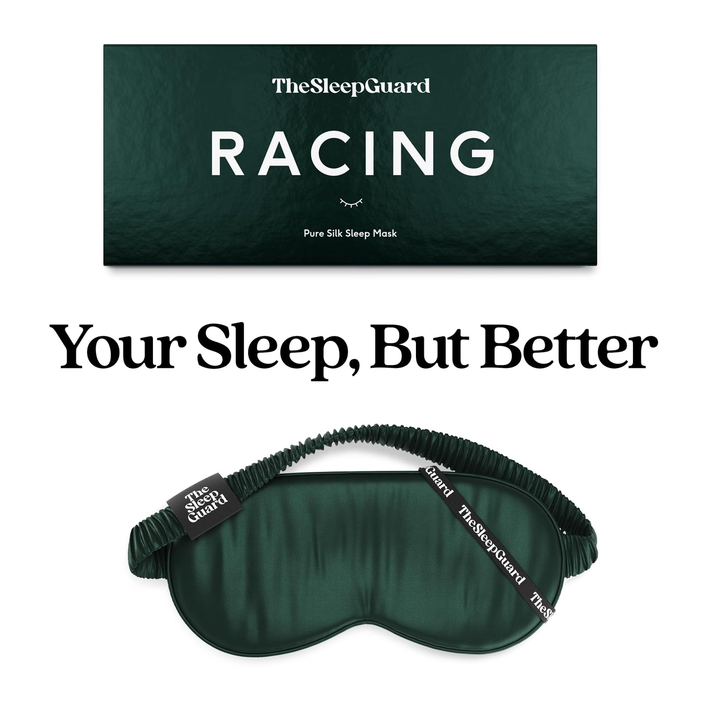TheSleepGuard Pure Silk Sleep Mask [100% 6A Mulberry Silk, 22 Momme] Light Blocking Travel Essentials. Eye Masks for Sleeping. Black Oeko-Tex Blindfold. Eye Covers for Men & Women