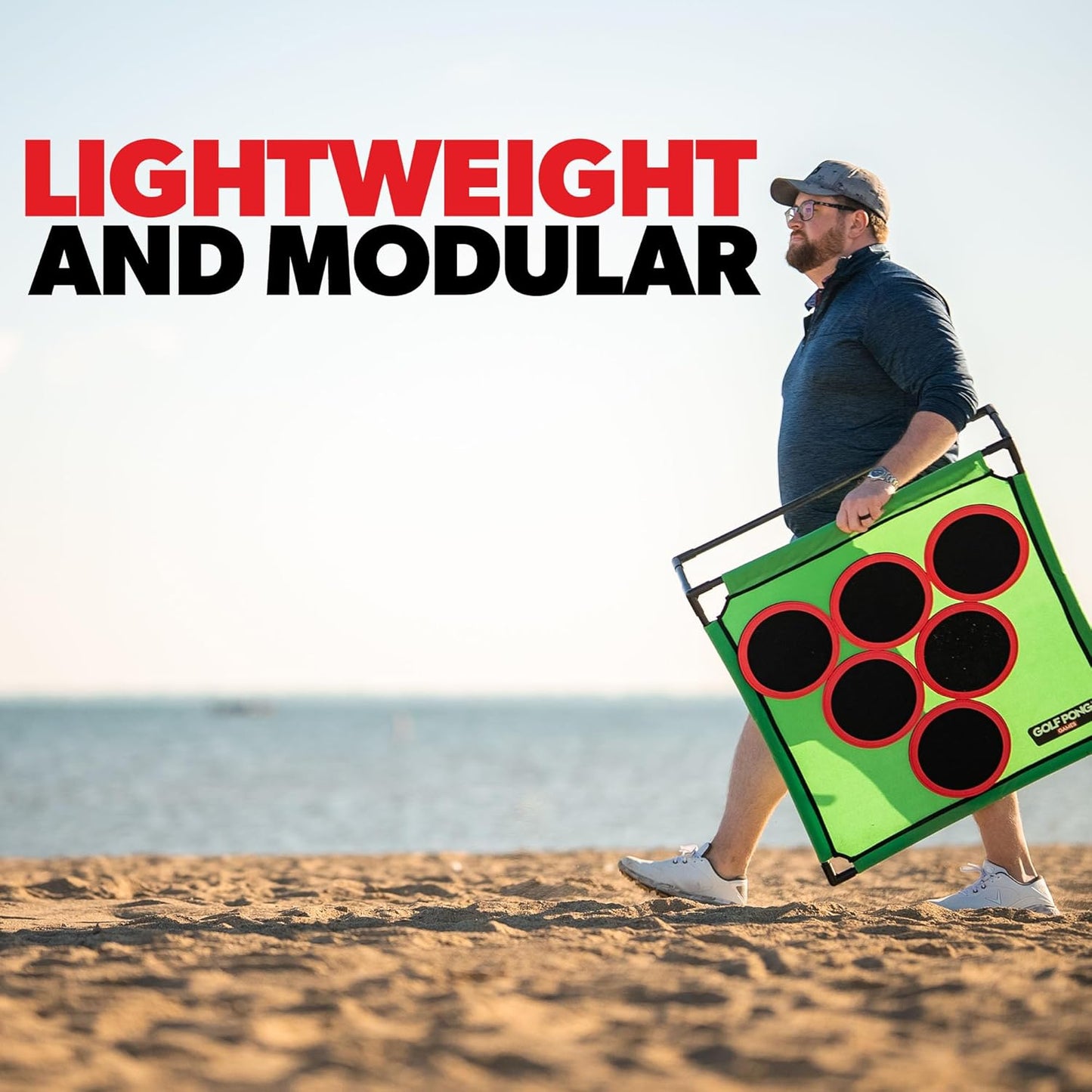 Golf Pong – Backyard Golf Game with 16 Chipping Balls & Mat, Yard and Outdoor Games for Adults & Family, Indoor Golf Set for Home, Beach or Party, Lawn Games for Adults & Family Outdoor (Patented)