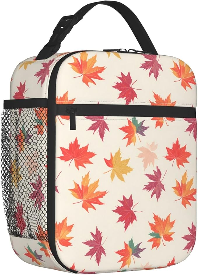 Maple Leaf Lunch Box for Women Kids Girls Insulated Lunch Bag Lunchbox Adults Lunch Tote Bags Reusable Cooler for Work Office School Picnic Travel