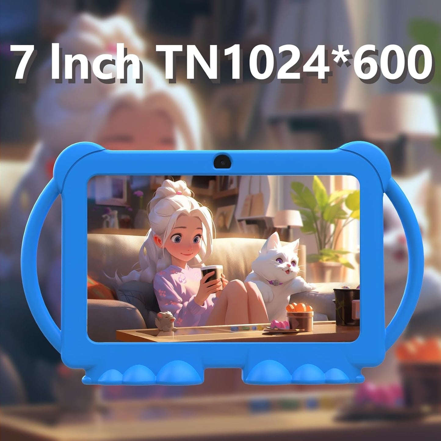Peicheng Kids Tablet 7 Inch Android 12.0 For Toddler, 4Gb Ram 32Gb Rom Bluetooth Ips Screen Parental Control Dual Camera Shockpr