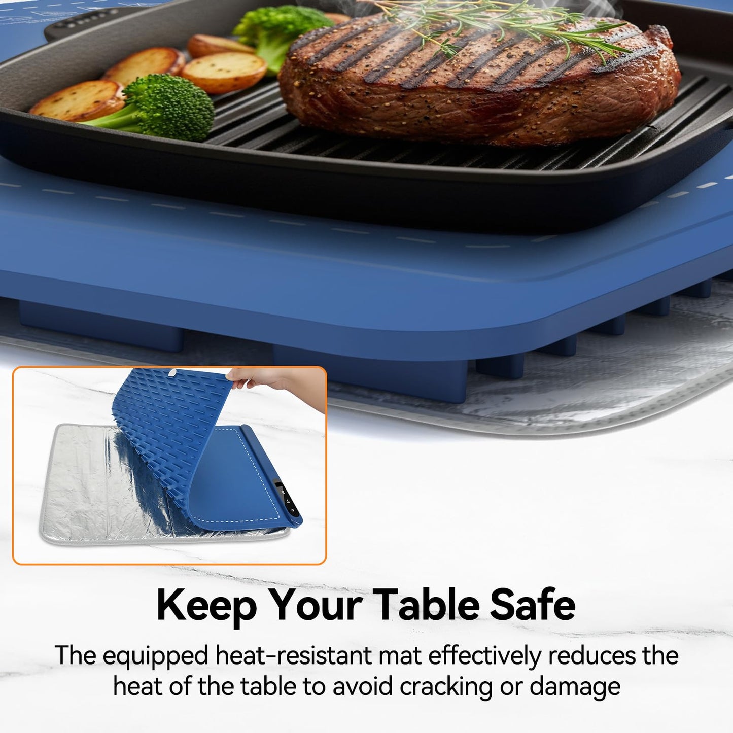 Warming Mat for Food - Rapid Full Surface Food Warming Mat, 6 Temp Settings, 6 H Timer Electric Warming Tray, Rollable Portable Warming Mat, Ideal for Parties, Buffets, Gatherings, 24x14 inch