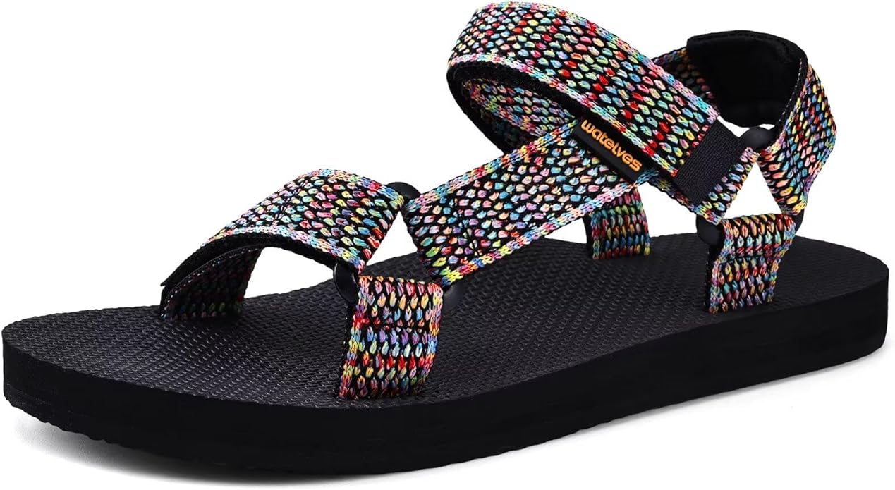 WateLves Womens-Sport-Sandals Hiking Sandals with-Arch-Support Webbing-Outdoor-Beach-Water-Sandals for Travel-Walking-Trek...