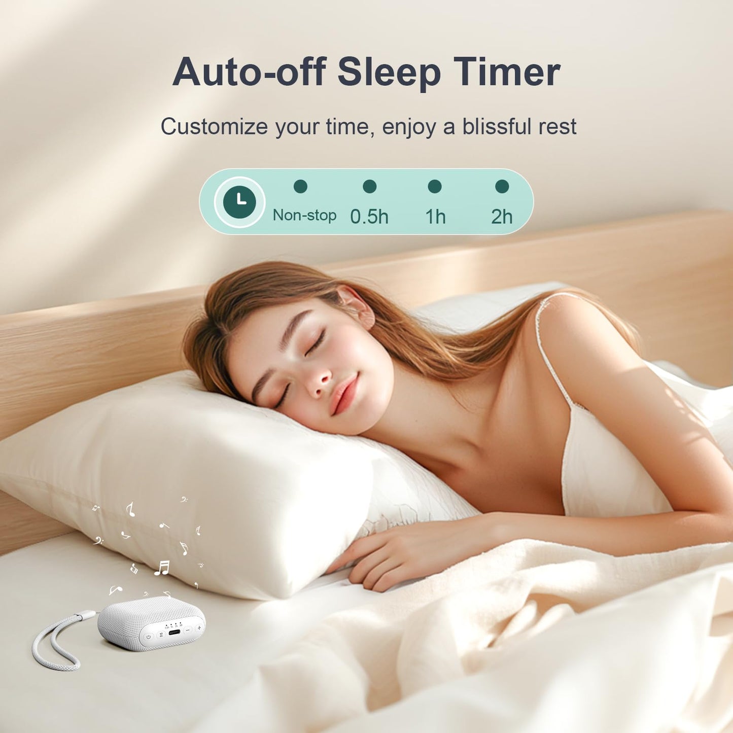 ANJANK Mini Travel White Noise Machine for Adults, Portable Sound Machine, 20 Soothing Sounds, Powerful Battery, 30-Level Volume, Sleep Timer, Noise Maker for Baby Kids Sleeping, Gifts, Home