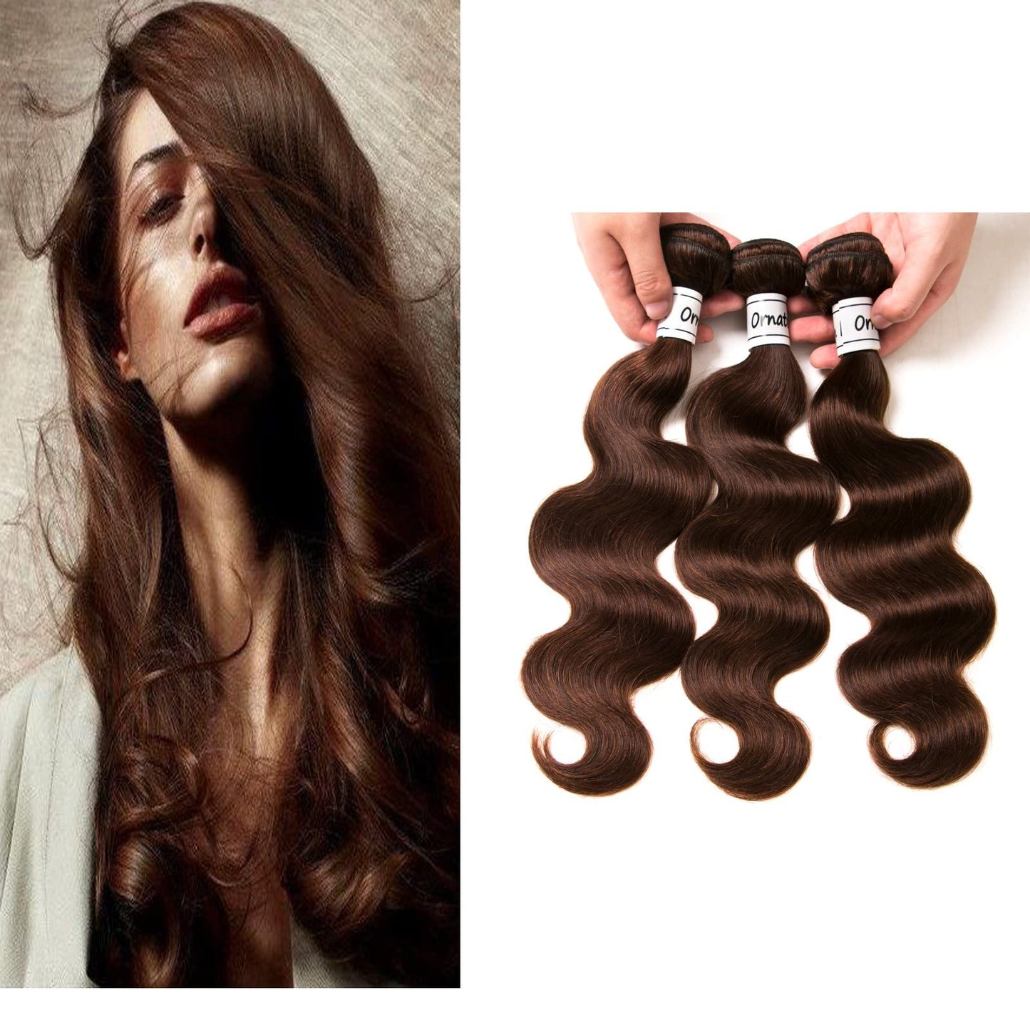 Body Wave Light Brown Bundles Human Hair Brazilian Body Wave Hair Extensions Sew In 9A Grade Virgin 100% Unprocessed Remy Human