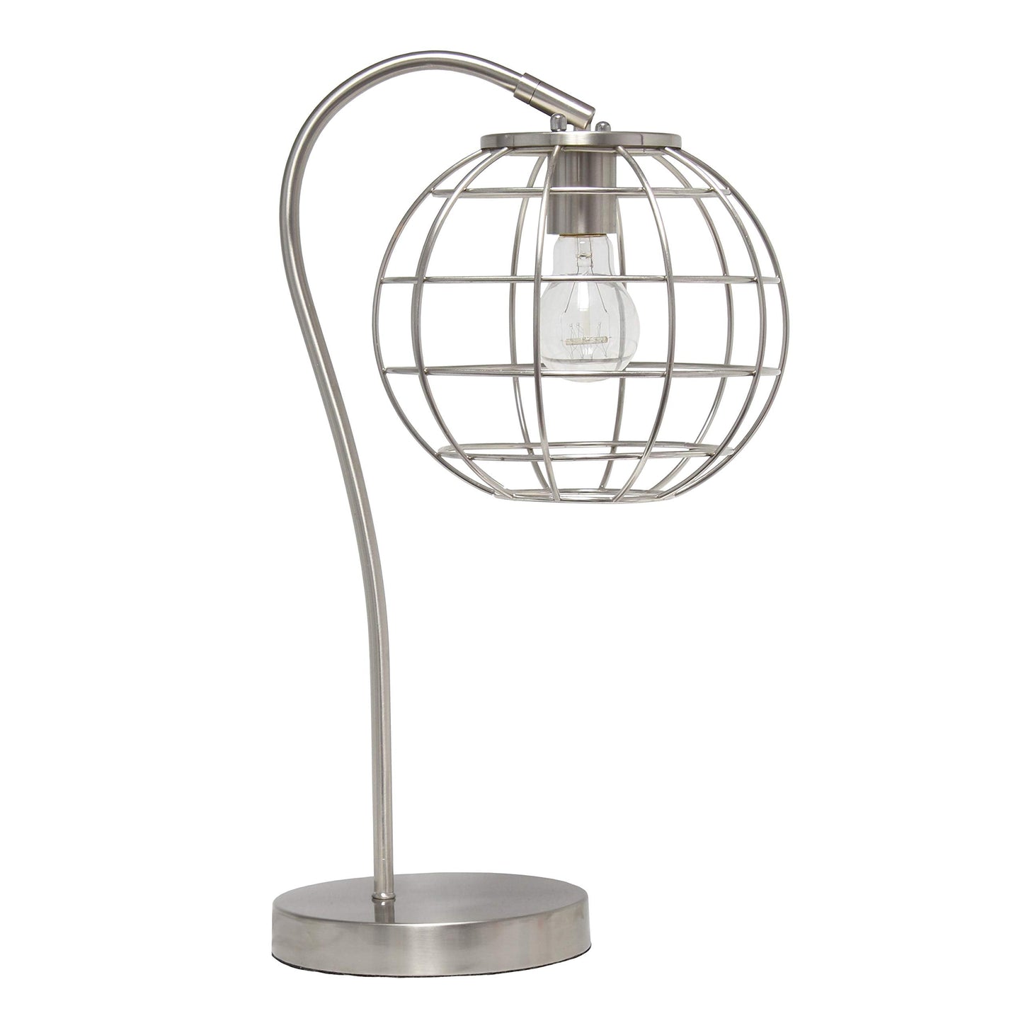 Elegant Designs LT2068-BSN Metal Table Desk Lamp, Brushed Nickel Finish
