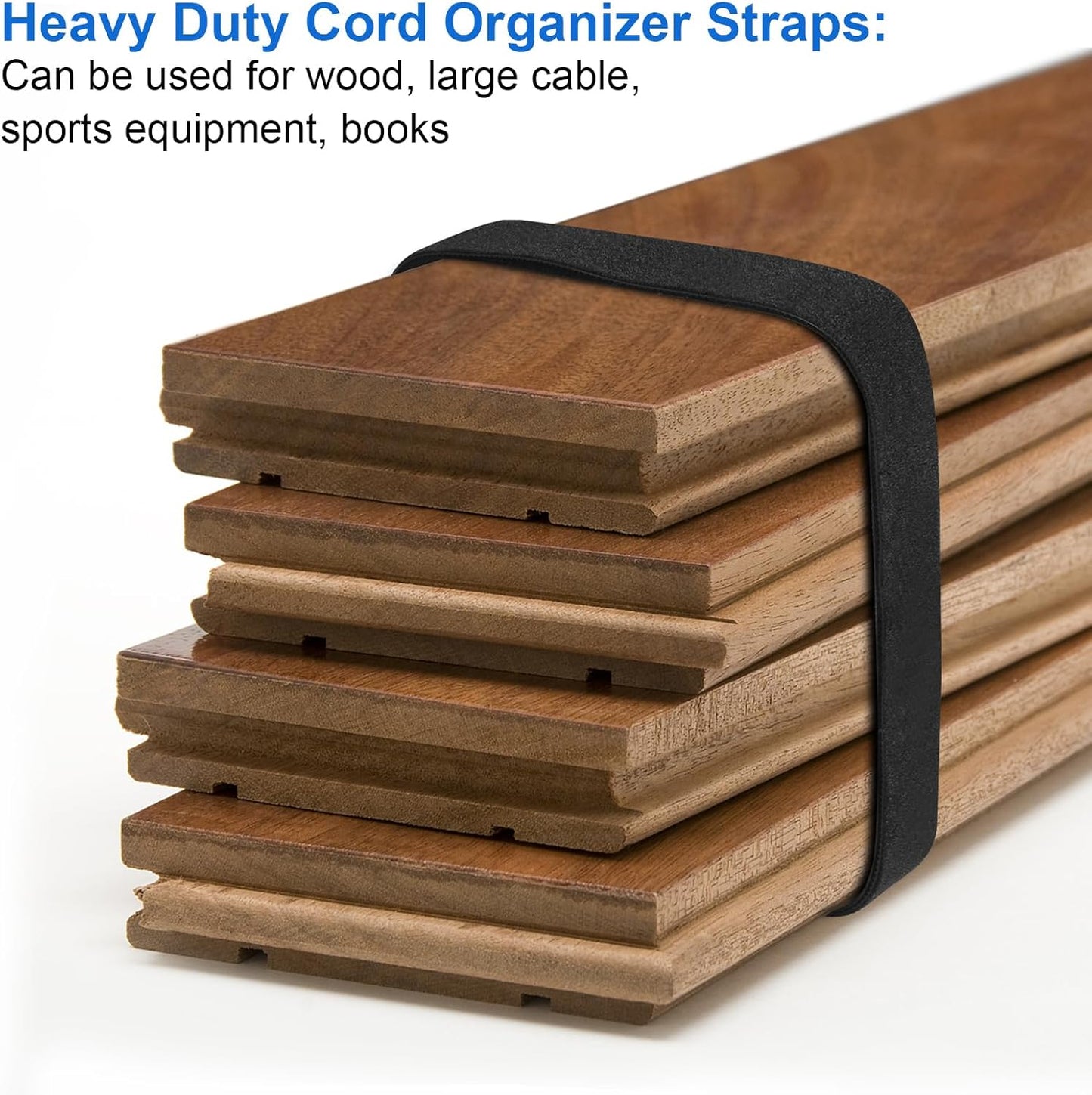 OneLeaf Hook and Loop Roll Reusable Fastening Cable Ties, 20ft x 1inch Black Heavy Duty Cord Organizer Straps, Free Cutting Multi-Purpose Cable Management Tape for Home and Office