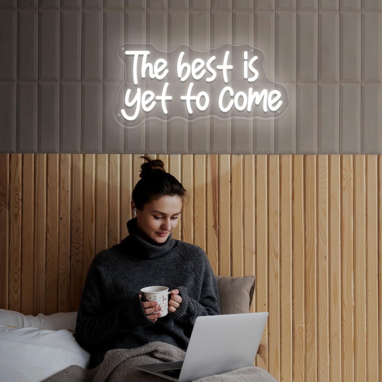 The Best Is Yet To Come Neon Sign Led Neon Light Usb Powered Three Brightness Adjustable Light Up Signs For Office Bedroom Home Bar Study Room Wedding Teens Girls Gifts