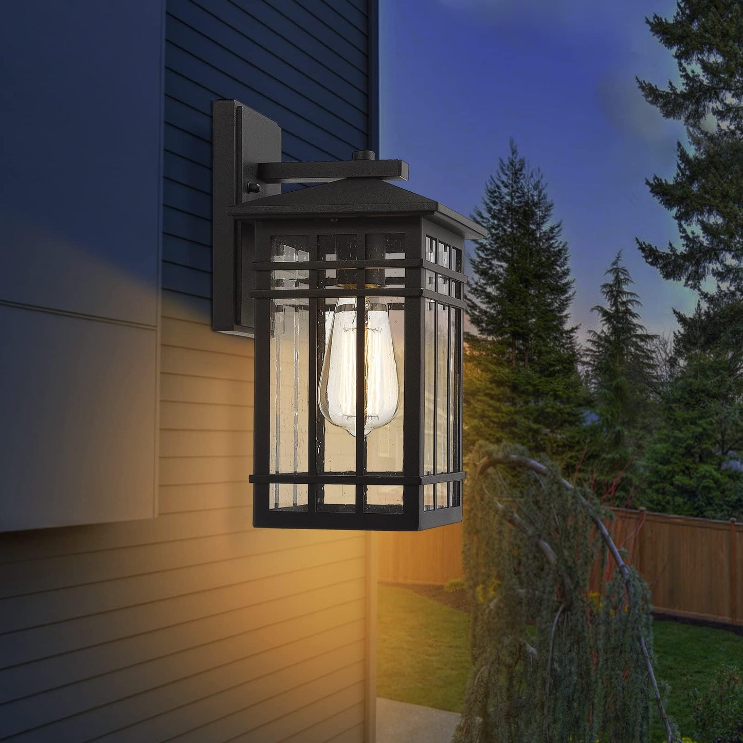 Rosient Outdoor Wall Lantern  Exterior Light Fixture  Waterproof Outdoor Wall Lighting Fixture Outside With Seeded Glass For Porch  Garage  Patio  Hallway  Entryway  2 Pack