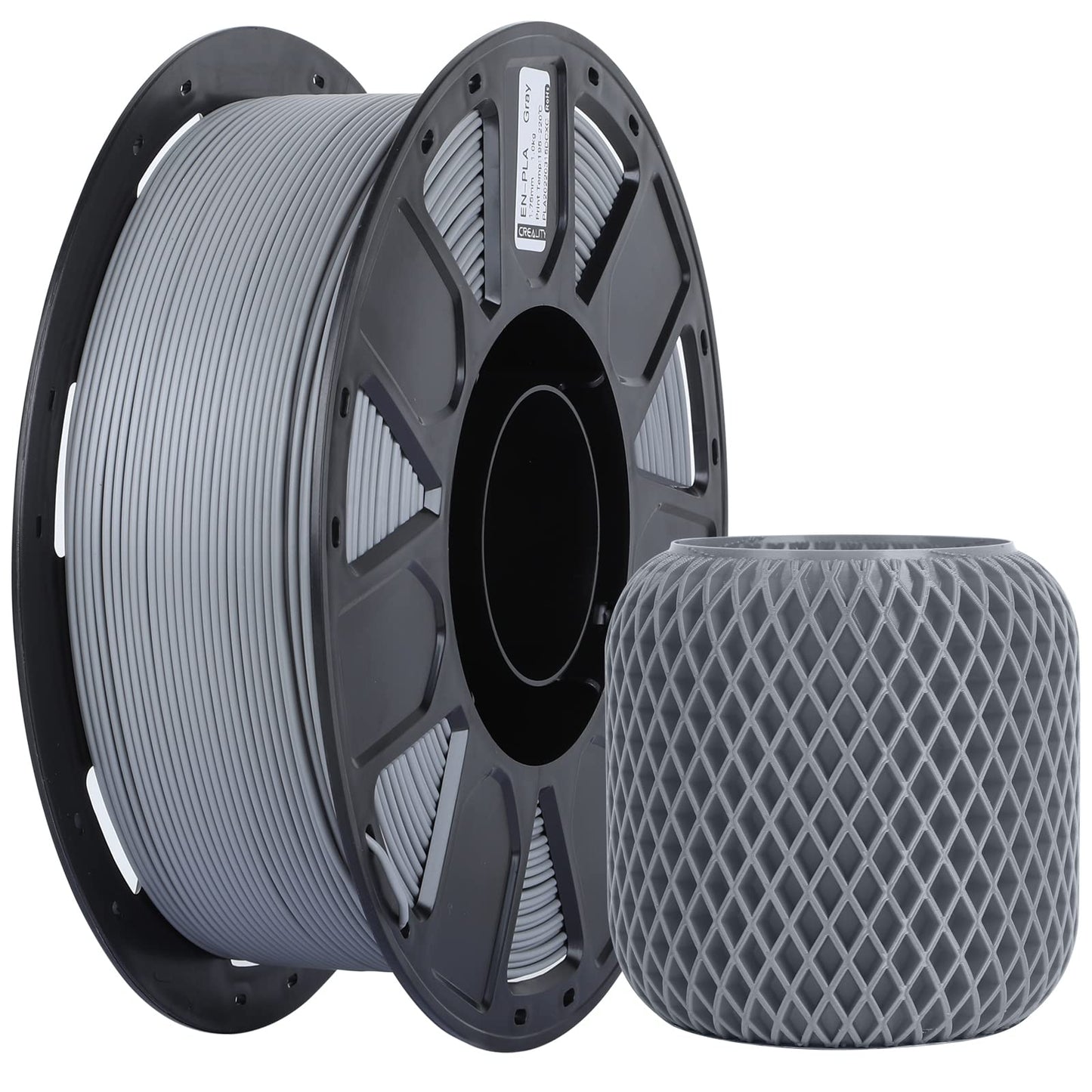 Creality 3D Printer Filament 1.75mm, Ender PLA Filament No-Tangling Smooth Printing Without Clogging No Warping, Fit Most FDM 3D Printers, 1kg Spool, Dimensional Accuracy +/- 0.02mm, Gray