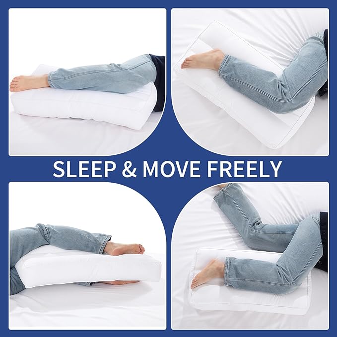 HOMBYS Knee Pillow for Side Sleepers,Down Alternative Between Leg Pillow for Sleeping,Under Knee Pillow for Sleeping on Back,Spine Alignment, Lower Back Pain Relief,Pregnancy Support,White 5 inch