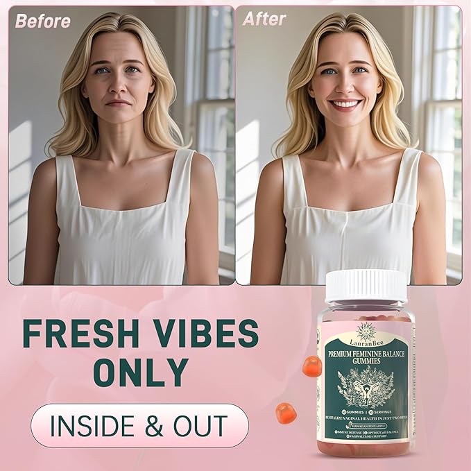 Premium Feminine Balance Gummies - for Women’s Health & Wellness - Immune Support - Vegan, Gluten-Free & Halal - Hawaiian Pineapple - 60 Gummies - 30 Servings (2)
