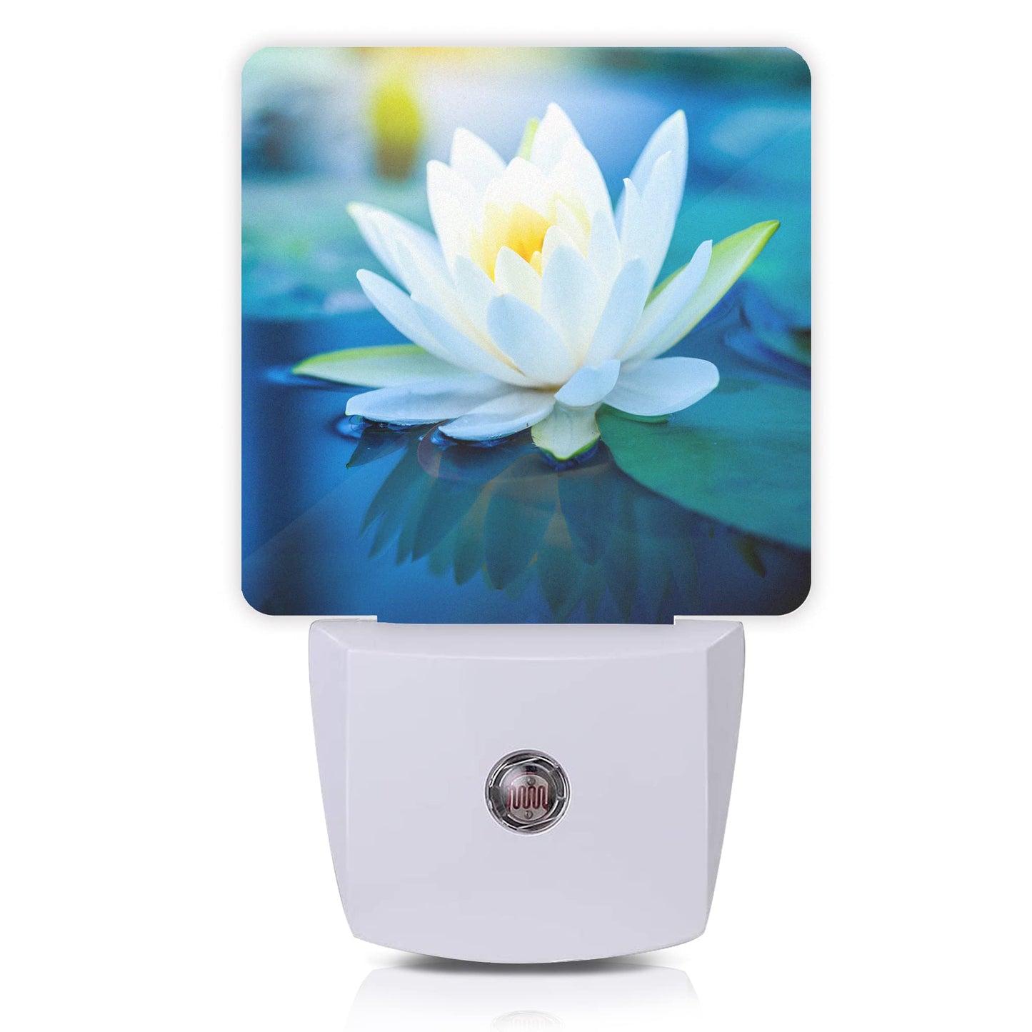 Oeaskly White Lotus Night Light Beautiful Flower Plug-In Night Lights With Dusk-To-Dawn Sensor For Bedroom  Bathroom And Living Room 0.5W Sleep Friendly Lamp For For Girlfriend/Boyfriend Gift