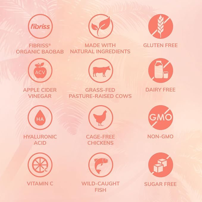 SkinnyFit - Super Youth, Peach Mango (28 Servings) - Multi Collagen Peptides Powder - Probiotics, Fiber, Hyaluronic Acid - Collagen for Women - Non GMO, Gluten Free, Sugar Free - Beauty & Self Care
