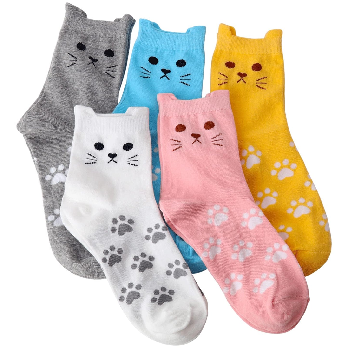 Ginmewrae Cat Socks Womens Fun Cute Animals Novelty Casual Socks Funny Birthday Christmas Gifts for Cat Lovers
