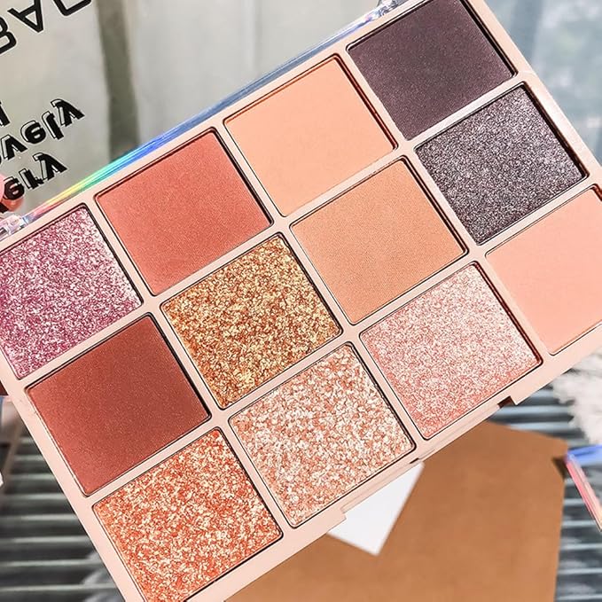 SUAKE Neutral Eye Shadow Palette,Nude Pink Champagne Naked Cream Eyeshadow Palette,Make Up Pallets for Women, Highly Pigmented Long Lasting Naturing-Looking,Blendable,Vegan