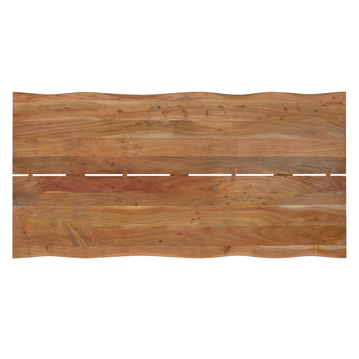 SIMPLIHOME Delta Dining Table - 72 inch Wide Solid Acacia Wood Rectangular Table in Natural, Modern Industrial Style for Dining Room or Kitchen with Black Powder-Coated Iron Base, Seats 6