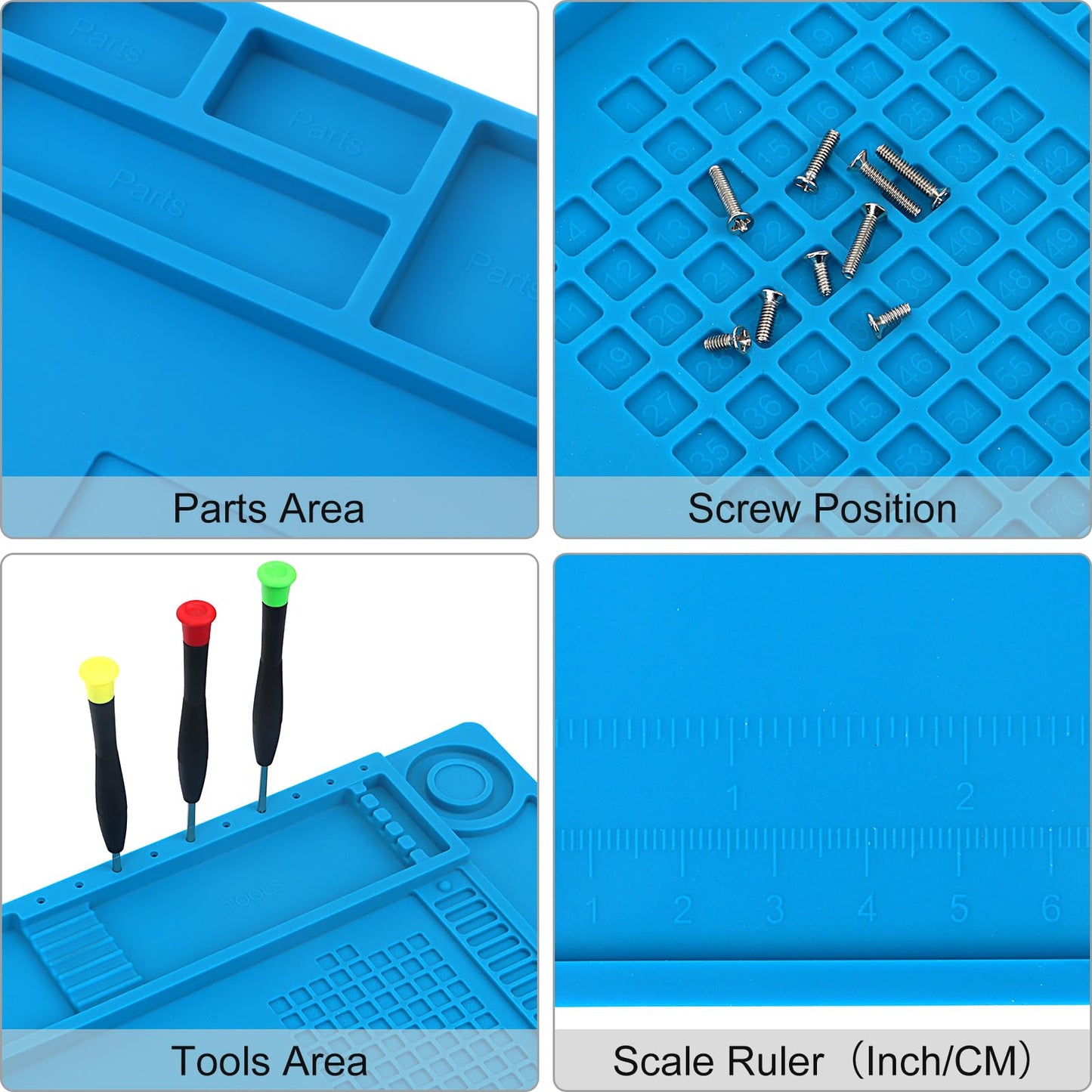 STREBITO Silicone Soldering Mat Electronics Mat, Solder Pad Heat Resistant 932°F, Magnetic Work Mat Silicone Repair Mat for Soldering, Computer, Laptop, Cell Phone, RC, Watch, Gun, Size 17.7" x 11.8"